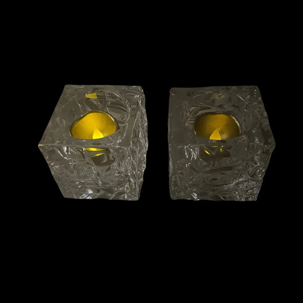 Nachtmann Crystal Candle Holders by Riedel Glassworks 3 inches